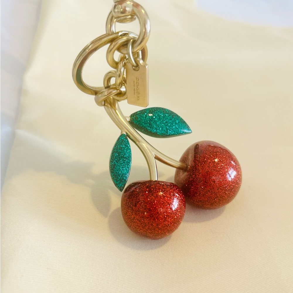 Coach Cherry Gold Key Ring & Dog-leash Clip